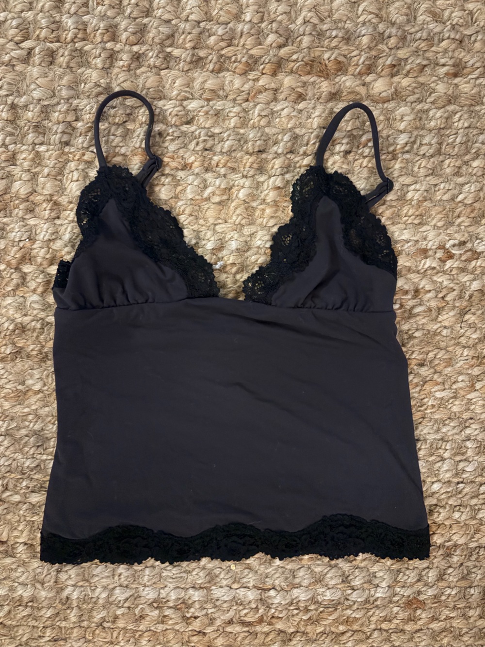 SKIMS Black Lace Trim Camisole